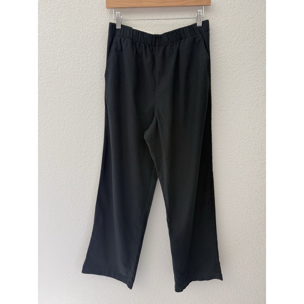 Uniqlo NEW Womens Flannel Pants Medium Black Lounge Pockets Pull On